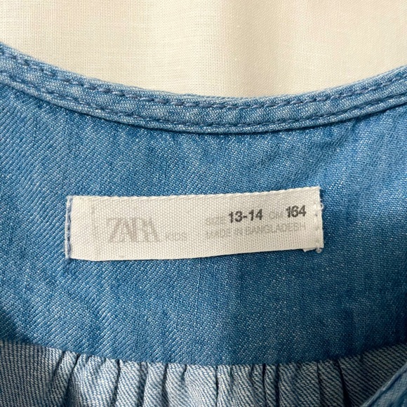 Zara Girl Denim Dress Size 13/14 - Picture 4 of 4
